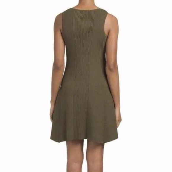 Torn by Ronny Kobo Lace Up Ribbed Knit Mini Dress‎ in Olive Green Size M - Image 2