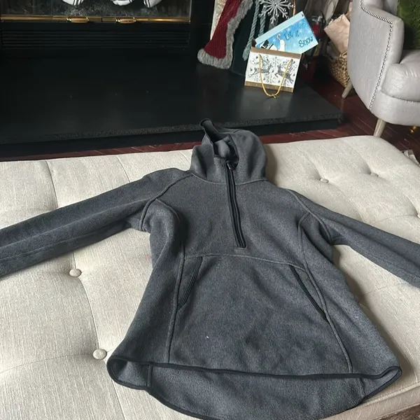 Lululemon Scuba Tumbled Fleece Funnel-Neck Half Zip Heather Grey Size 6 - Image 2