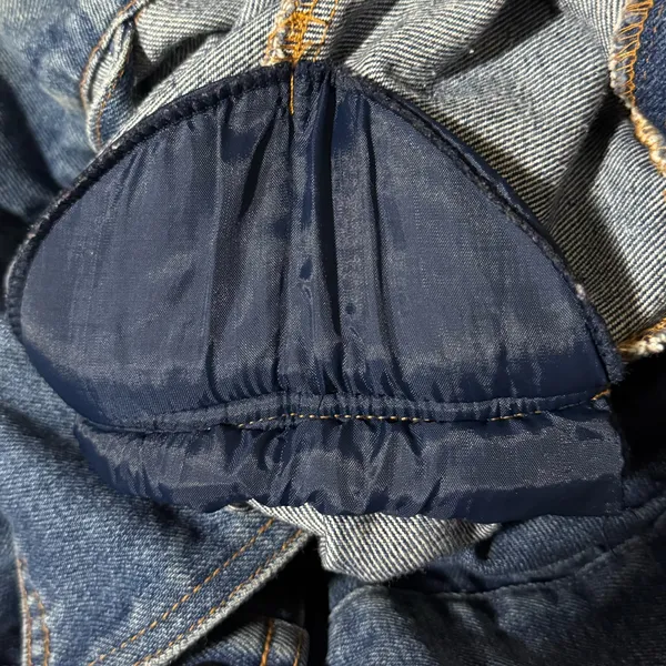 Vintage 80s Puff Shoulder Denim‎ Jacket Boxy Fit Large - Image 5
