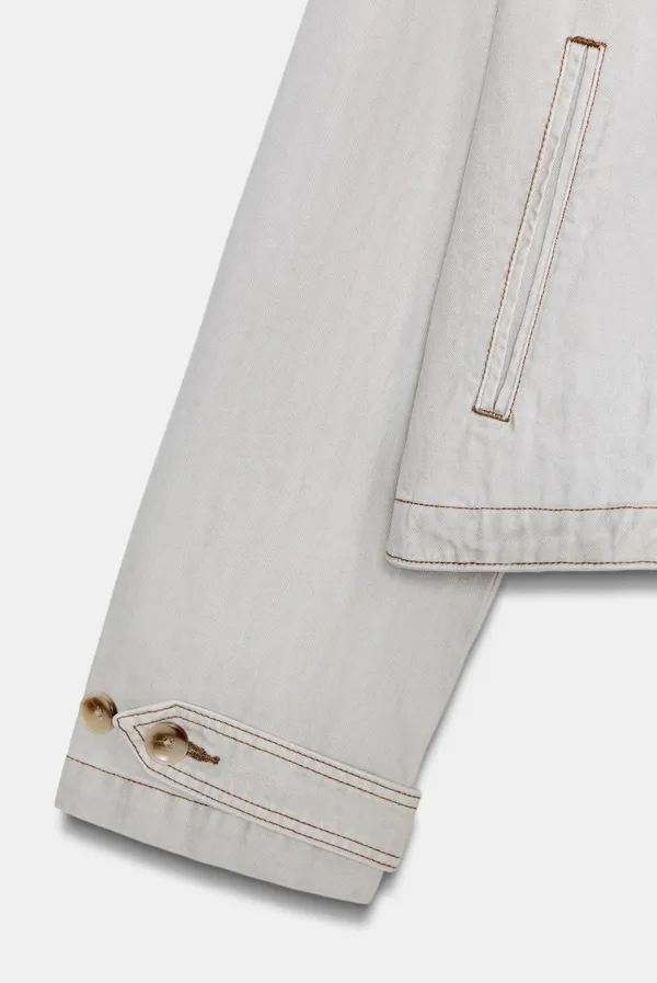 BNWT Zara Blue/Grey Washed Herringbone Jacket  - Image 8