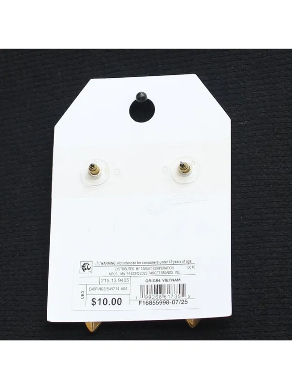 NWT Festive Holiday Faux Pearl Christmas Lights Drop Earrings Gold Multi 3.6" - Image 3