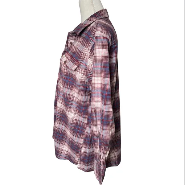 ARIAT Women’s Rebar Plaid Print Long Sleeve Button-Down Flannel Work Shirt - Image 5