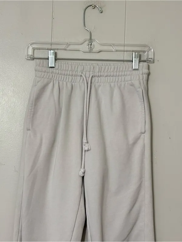 TNA Aritzia Cozy Fleece Jogger Sweatpants Womens XXS Ivory Cream High Rise - Image 7