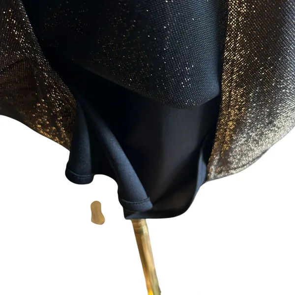 Blondie Nites by Stacy Sklar NWT Mini Halter Dress SZ 11 Black Gold Shimmer - Image 9