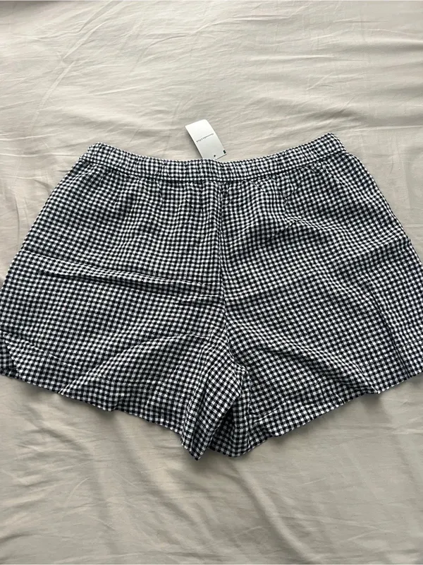 NEW Abercrombie Gingham Black & White Shorts - Image 5