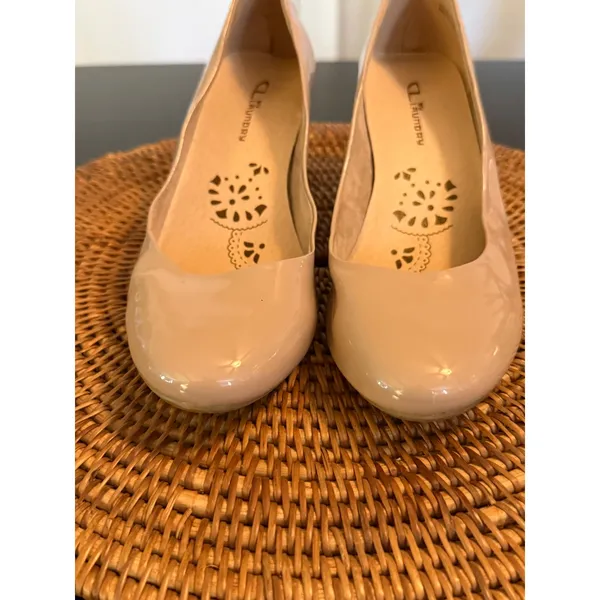 CL by‎ Laundry Nude Patent Block Heel Pumps Round Toe Shoes Size 8.5 ACF-001 - Image 9