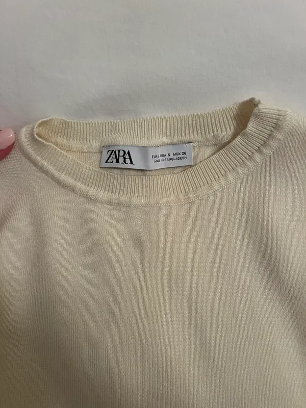 Zara Cream Crop Top - Image 3