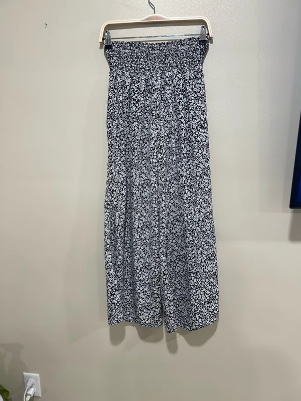Wide leg floral pants Gray Size M - Image 10