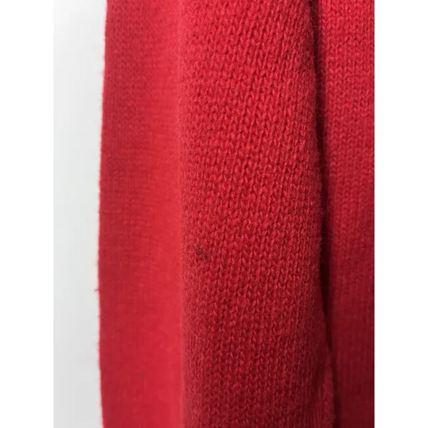 vintage Forenza red knit cardigan crew neck gold-tone buttons Lambswool Stain M - Image 5