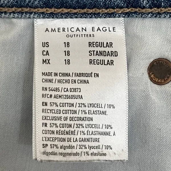 American Eagle Womens Curvy 90s Bootcut Jean Faded‎ Indigo Size 18 Regular - Image 12