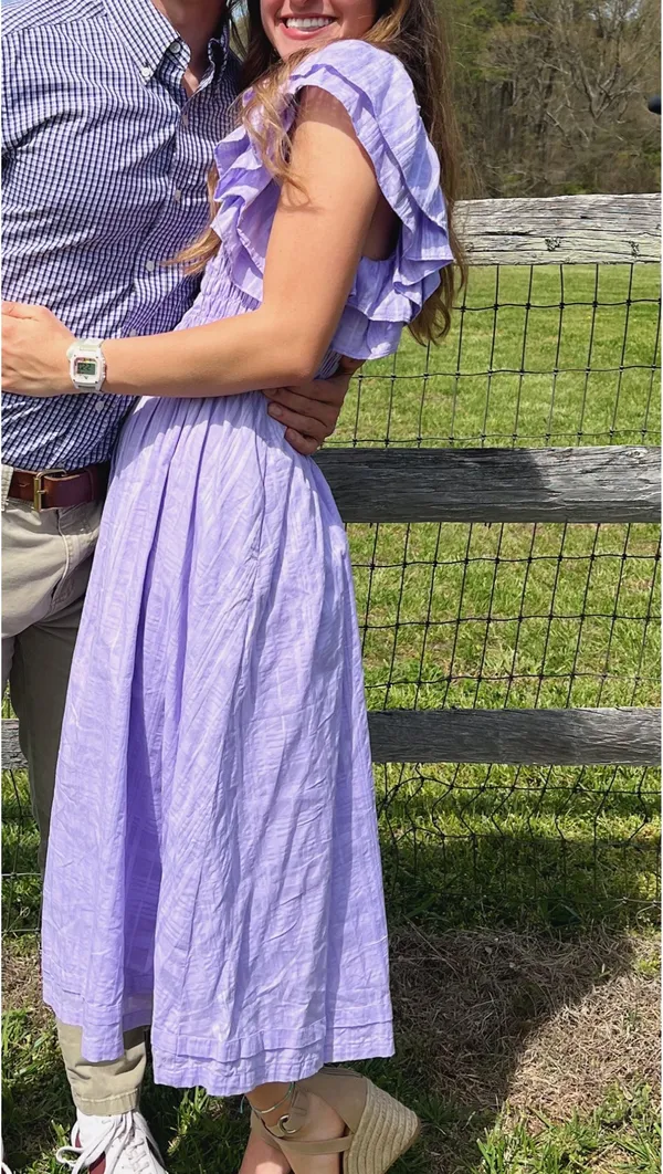 Banana Republic Purple Midi Dress - Image 4