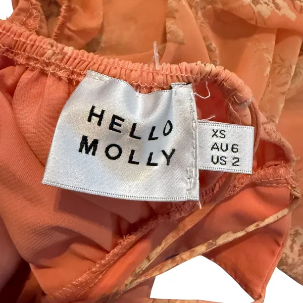 Hello Molly Flowy Sleeve Bustier Crop Top‎ Orange Floral Fairy Romantic Size XS - Image 5