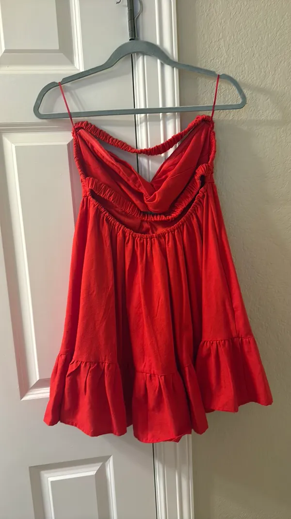 Cotton Candy LA Red strapless romper - Image 2