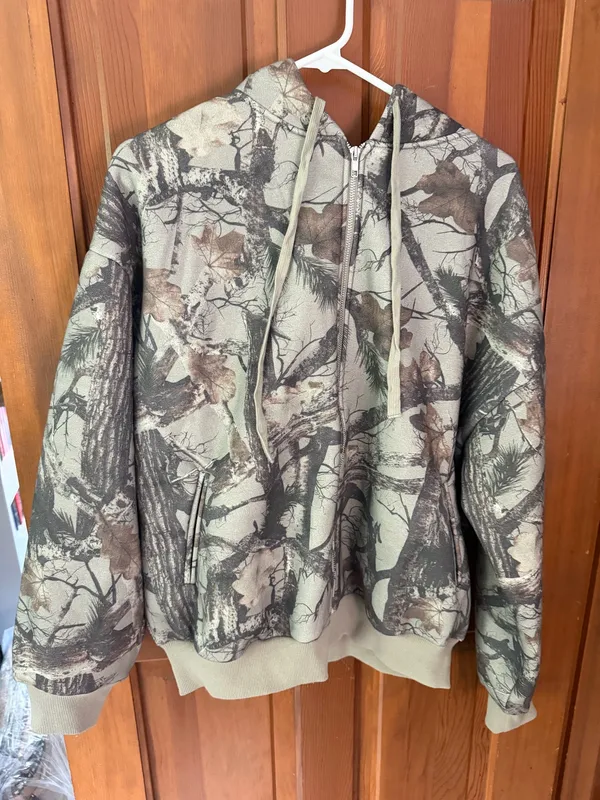 Tic Toc Elk Woodland Camo Cloud Fleece Oversized Hoodie Zip Up - Image 4