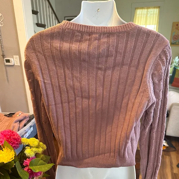 Women’s Wild Fable Button Up Sweater Mauve NWT Medium - Image 4