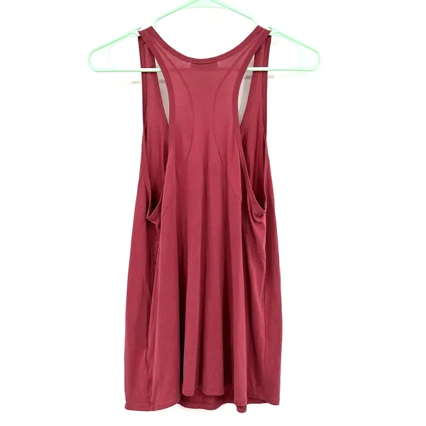 Babaton‎ size small racer back tank top pink red with pocket on front sueded - Image 2