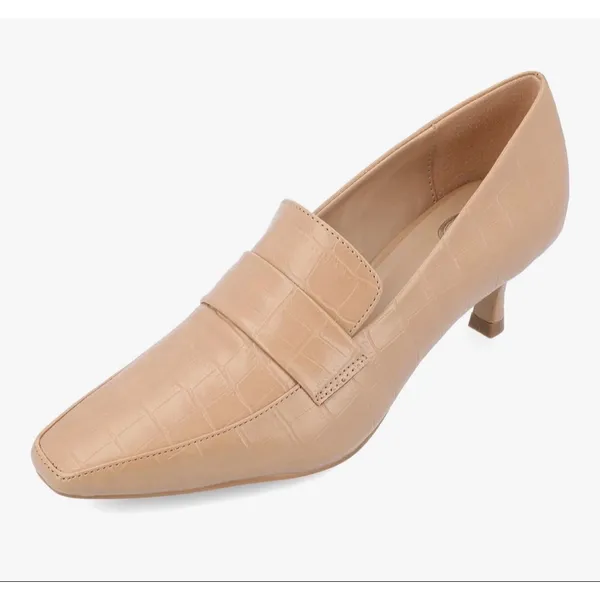 NEW Journee Collection Tan Faux Alligator Celina Pumps 8 $95 - Image 5
