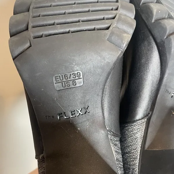 The Flexx Women’s Leather Black Gray Heeled Booties Size 8 - Image 4