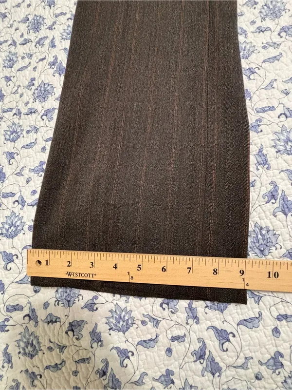 CALVIN KLEIN Petites Dress Pants 8P Wide Leg Gray Pinstripes Trousers Officewear - Image 9