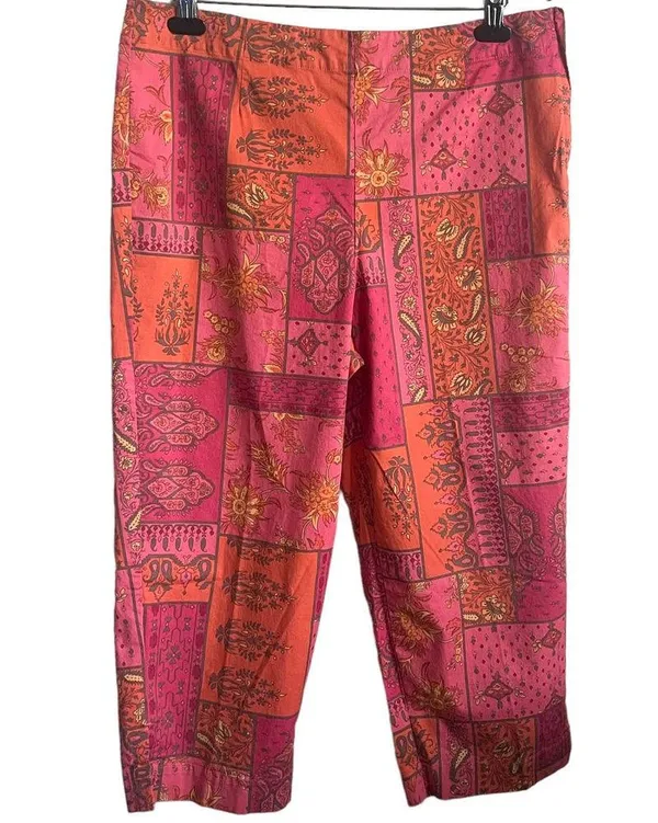 Susan Bristol Pants Women Plus 16 Pink Orange Straight Leg Side Zipper Retro - Image 7