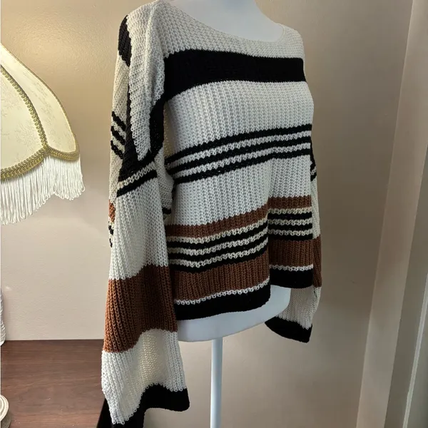 SHEIN Multicolor Striped Knit Sweater Size S - Image 4