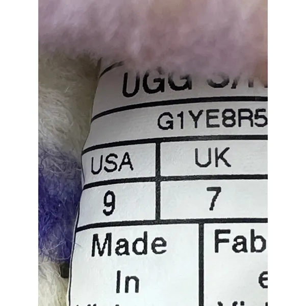 UGG Oh Yeah Marble Women's Purple Peach Tie Due Fleece Slingback Slippers Size 9 - Image 8