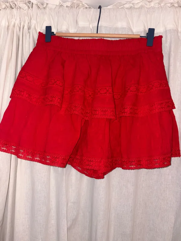 Altar'd State Shorts Flowy Red - Image 2