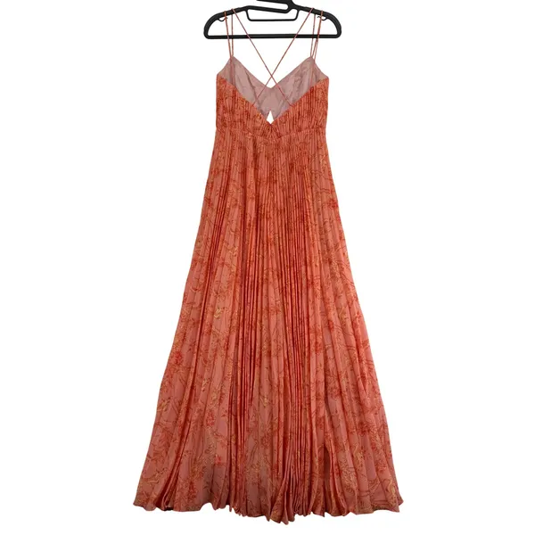 AMUR Women's Floral Pleated Maxi Dress, Sleeveless Cutout Dress - Size‎ 2 - Image 10