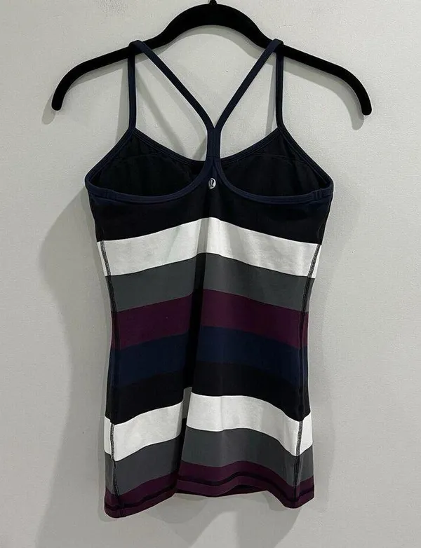 Lululemon Athletica Power Y Tank Top Women Activewear Athletic Gym Yoga Striped‎ - Image 2