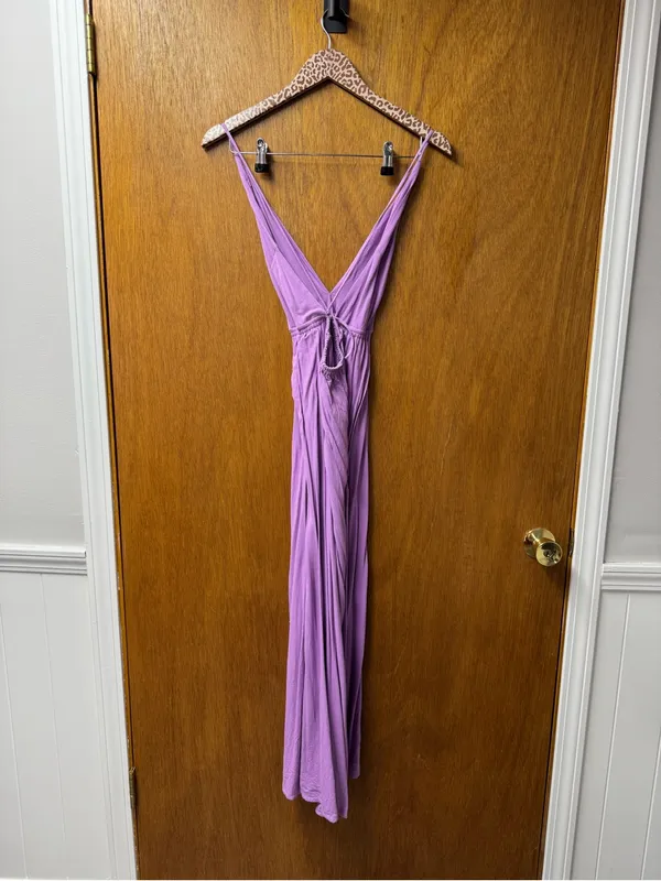 Indah River Triangle Sleeveless Long Maxi Dress Violet Purple Small Beachy Boho - Image 15
