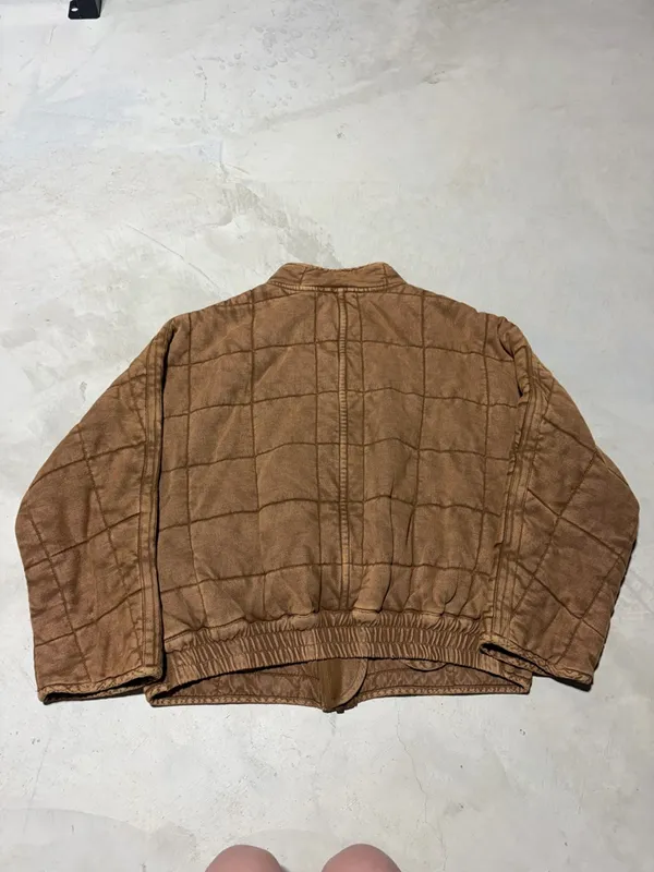 Free people dolman Quilted knit coconut Brown Zip-Front Jacket XS - Image 14