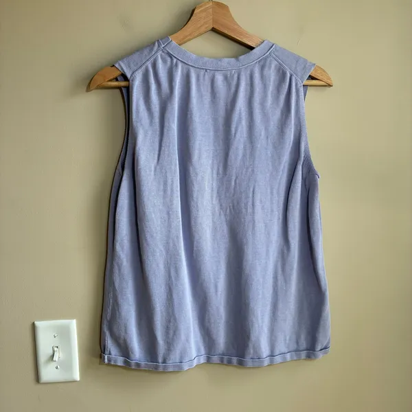Vintage Coldwater Creek Silk Cotton Knit Sweater Tank L 14 Purple Women Top - Image 6