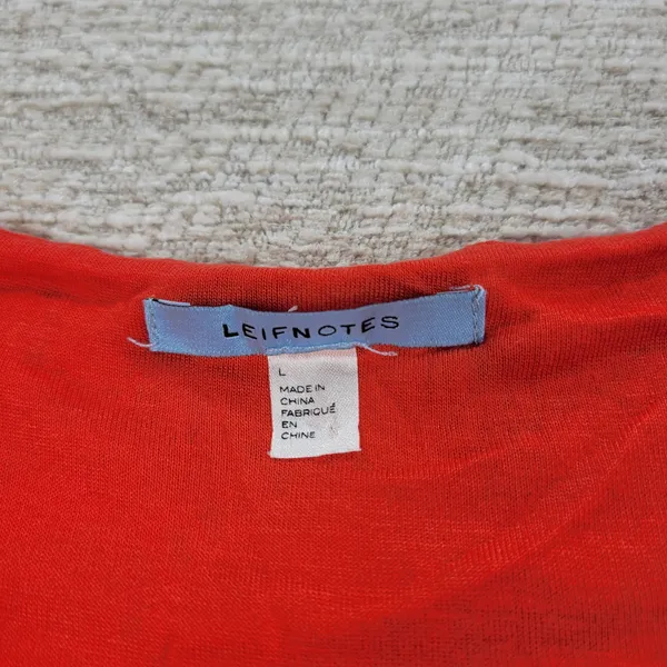 Anthropologie Leifnotes Dogflora Dress Womens L Orange Floral Lace Lined - Image 2