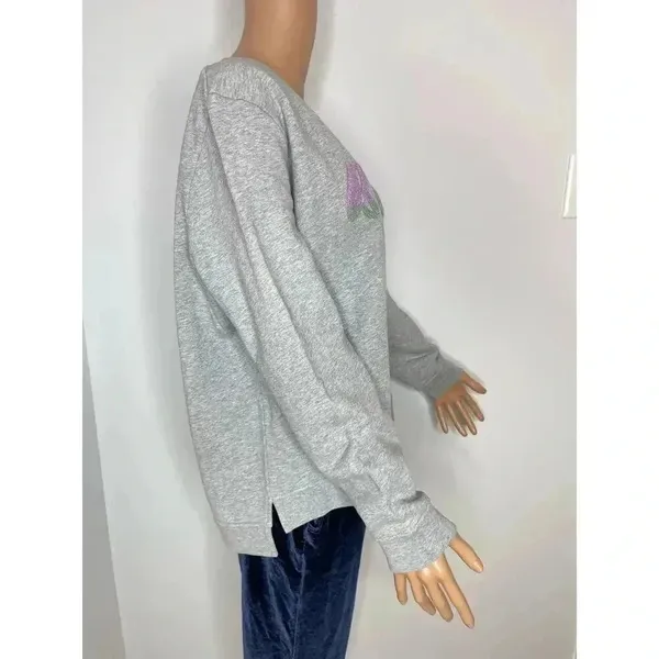 Barbour Poole Overlayer crewneck sweatshirt light gray size 10 NWT - Image 4