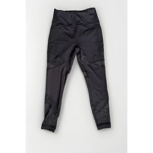 Lululemon Leggings Women Size 8 Black Mesh Panels Pockets High Rise 25" Gym Run - Image 4