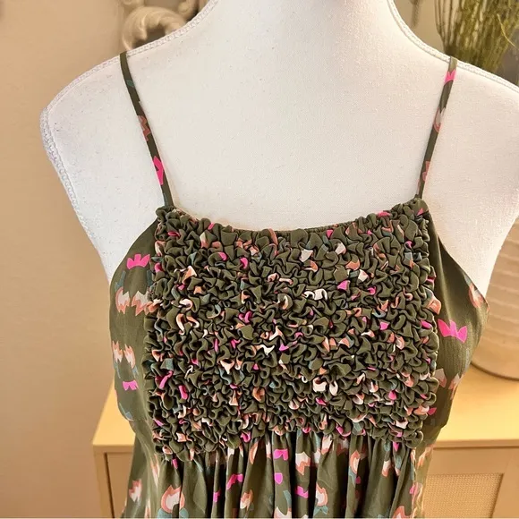 RACHEL COMEY Green Silk Midi Dress Size‎ Small - Image 2