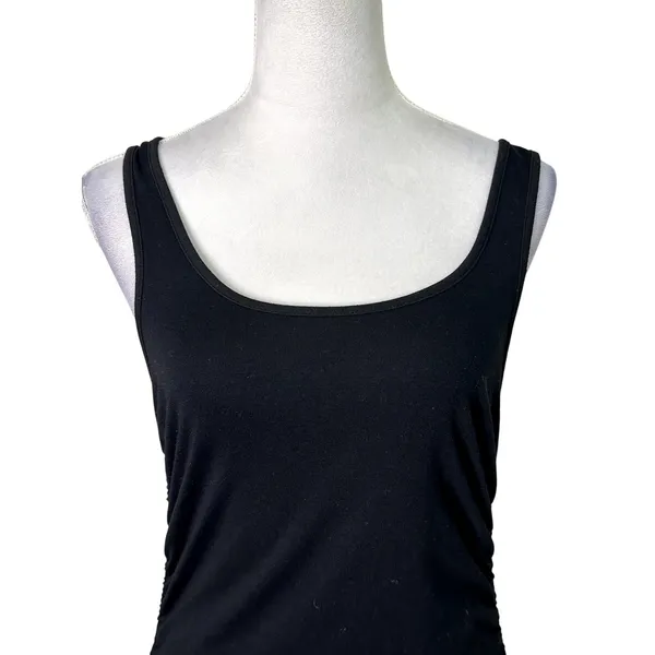 4th & Reckless Annoushka Tank Top Ruched Side Scoop Neckline Soft Black W L NWOT - Image 3