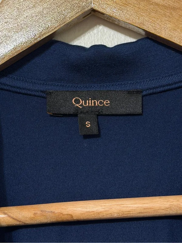 Quince Tencel Jersey Midi Wrap Dress Navy Blue Size Small - Image 3