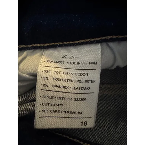 KanCan High Rise Double Button Raw Hem‎ Wide Leg Jeans Size 18 Stretch - Image 6