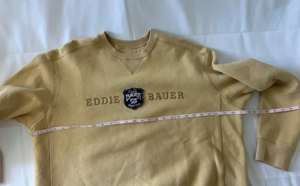 VTG Eddie Bauer-Sport 1920 Crewneck Men’s XXLT-Sweatshirt-Mustard Yellow 2X - Image 6