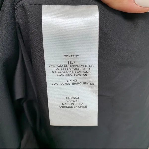 Tibi Black Crepe Shift Dress 3/4 Cinched Sleeves size 4 - Image 8