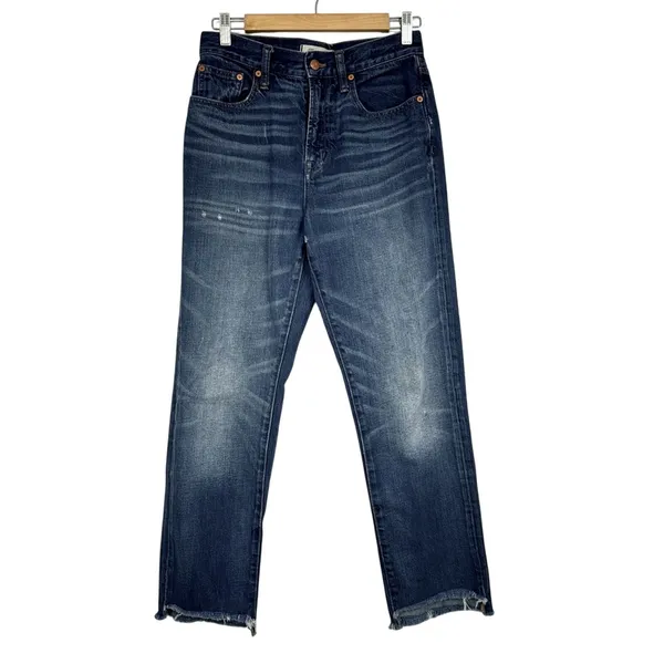 Madewell Blue The Perfect Vintage Jeans Womens 26 Raw Hem High Rise Denim Casual - Image 2
