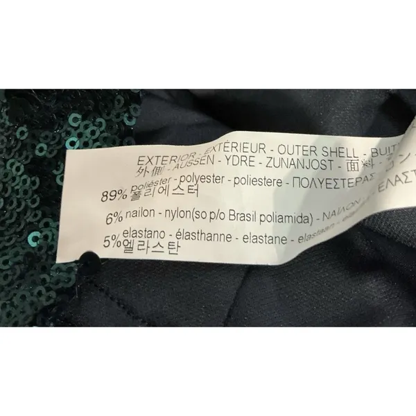 Zara Collection NWT Sequin Teal Green Mini Dress Velvet Tie Ruffle Sleeve XS - Image 7
