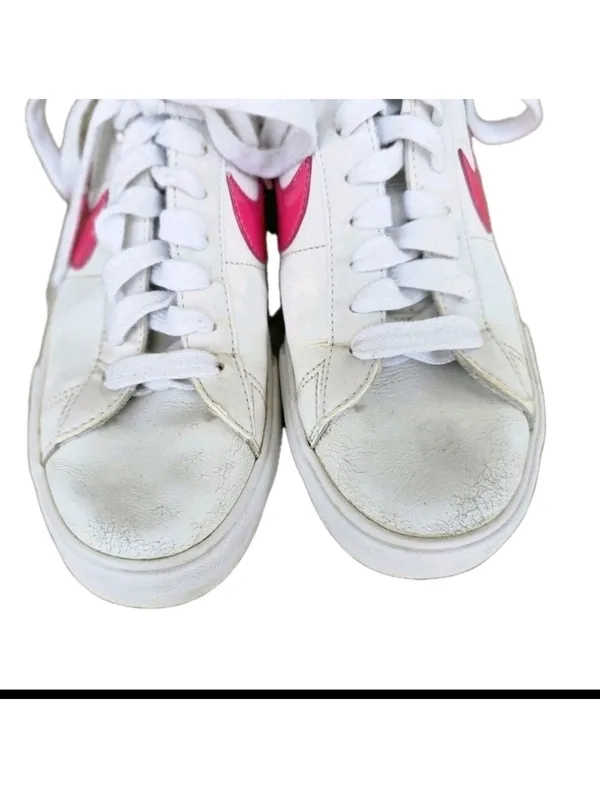 Nike Women's Pink White Sneaker Shoes Leather Size 8 Vintage Y2K 90s girlcore - Image 7