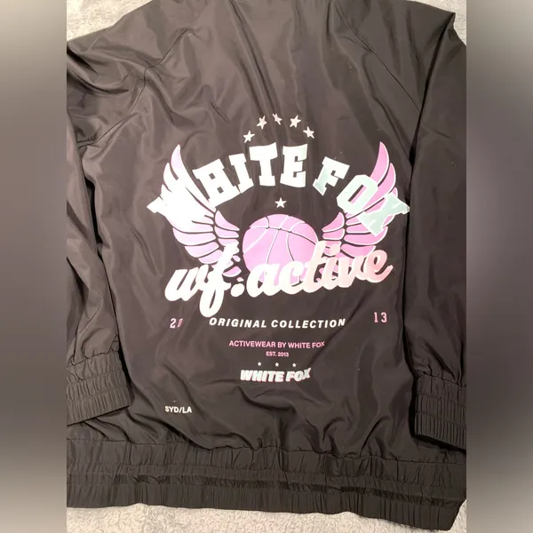 White fox boutique active Black windbreaker jacket original collection medium - Image 2