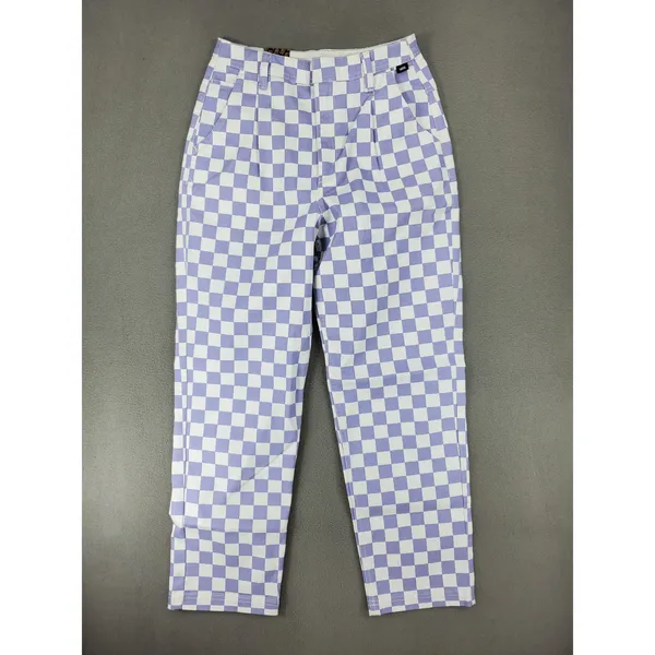 Vans Lizzie Armanto Chino Pants Womens 26 Purple Checkerboard Skater NEW - Image 2