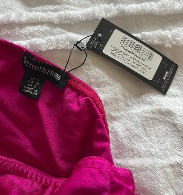 Prettylittlething Pink One Shoulder Top - Image 3