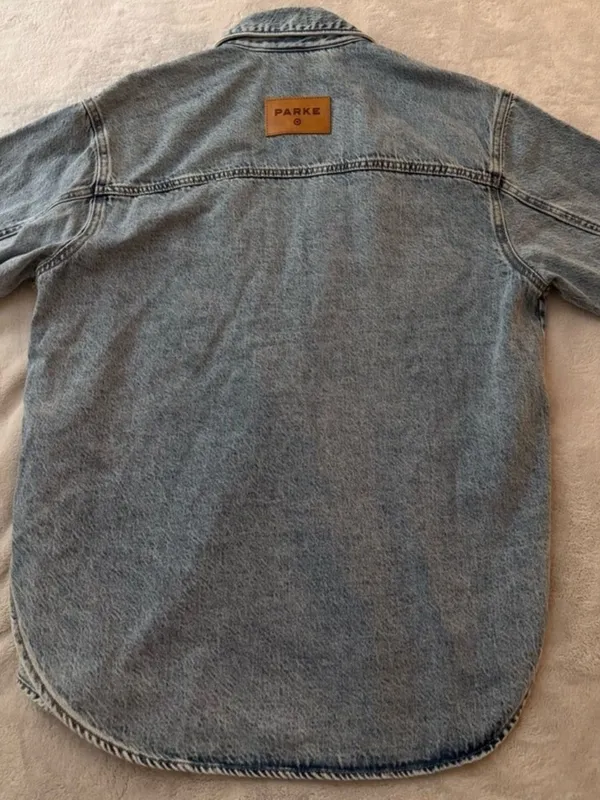 Parke X Target Light Wash Long Sleeve Jacket Denim Shacket Shirt Small - Image 10