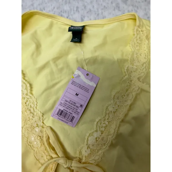 Wild Fable Womens Lace‎ Trim V-Neck Sleeveless Tie Front Top Light Yellow Size M - Image 3