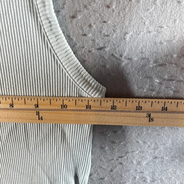 1060 | AGOLDE Minimalist Ribbed Racerback Scoop Neck Tank Top Mint Cream Women S - Image 3